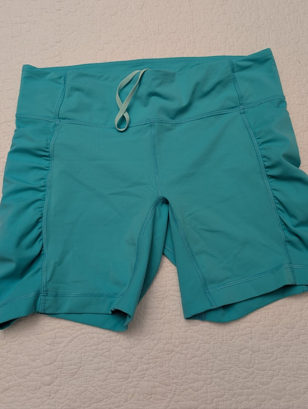 Lululemon Women’s Teal Active Shorts - Comfortable High-Waist Workout Shorts